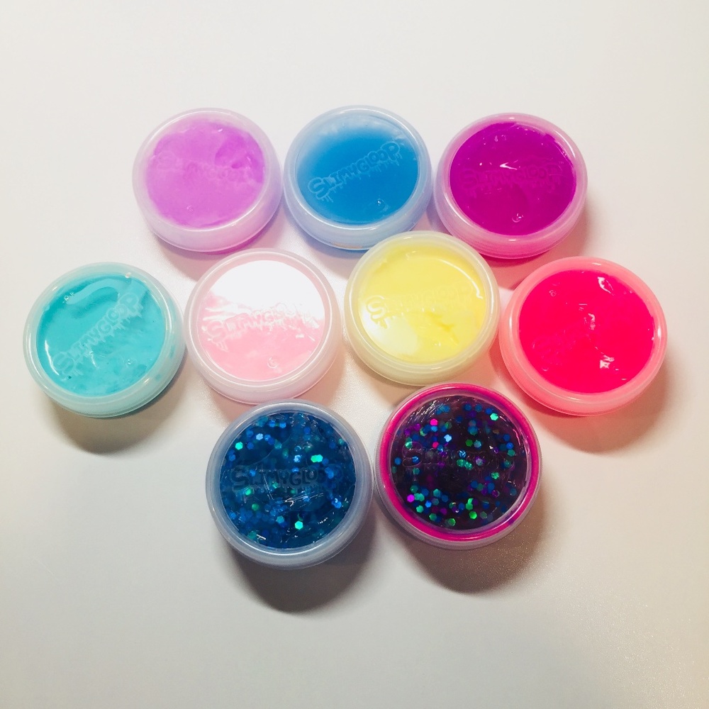 9 Pack SlimeyGloop 🌈 Glossy & Clear Glitter Slime